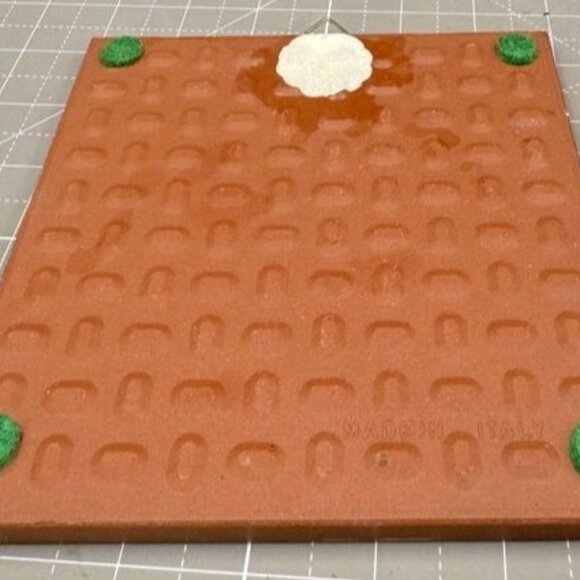 Southwestern Ceramic Tile Woman Weaving Rug signed Italy - Picture 3 of 4